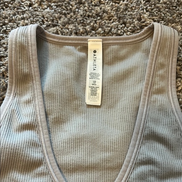 Athleta Gray Ribbed Tank Top - Picture 2 of 4